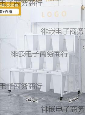 花店鲜花展示架多层阶梯花架可移动铁艺花架带轮多功能花桶展示架