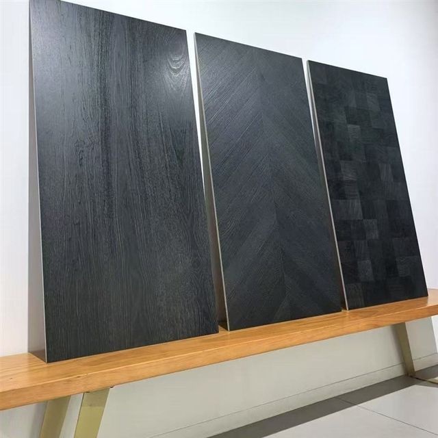 Ebony ebony black full-body wood grain tiles floor tiles non-slip balcony imitation wood floor tiles bedroom wall tiles 6Y0x12
