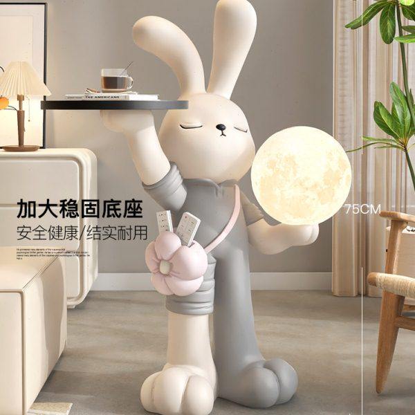 高级感兔子大型客厅落地摆件装饰品电视柜旁沙发边几灯乔迁礼物,淘宝优惠券,粉丝福利购,淘宝优惠卷