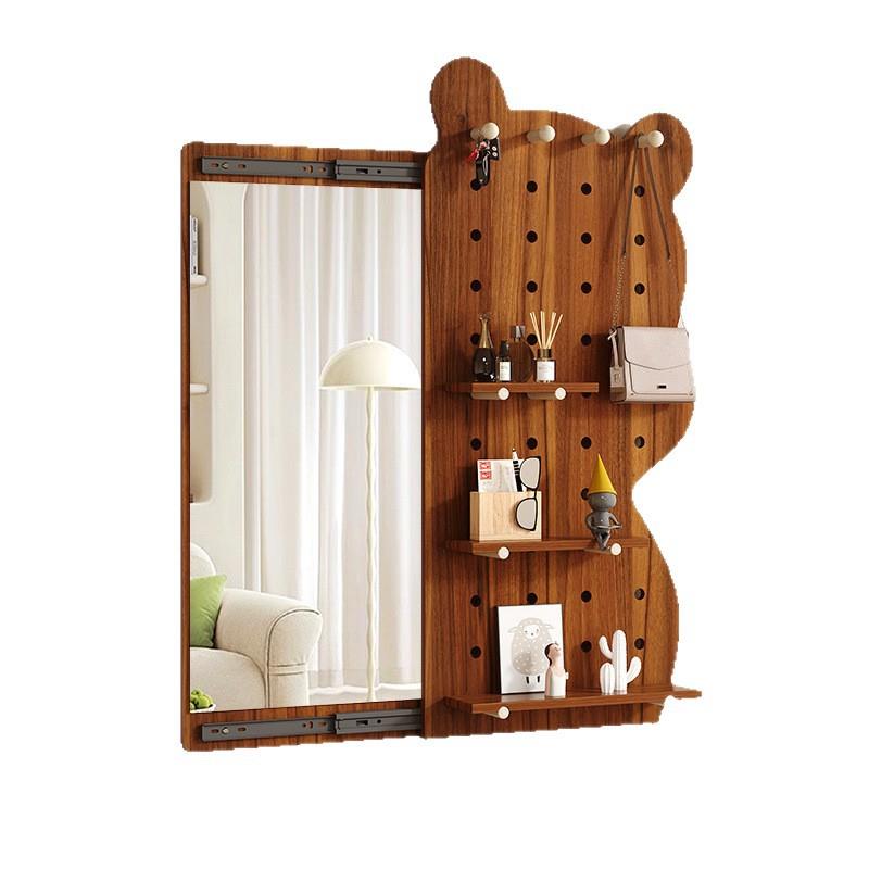 Perforated board hidden sliding mirror slimming whole body wall-mounted fitting without punching home living room entrance wall dressing mirror