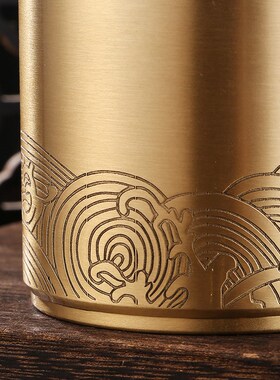 创意黄铜车载烟灰缸带盖个性潮流家用办公复古防飞灰中式烟缸