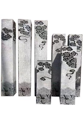 装饰摆件天然石雕青石祥云柱拴马桩仿古石柱室内花架底座户外庭院