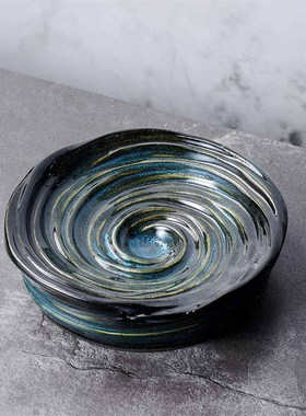 雪见山烟灰缸手工雕塑家用陶瓷创意个性烟缸高级感轻奢节日礼物