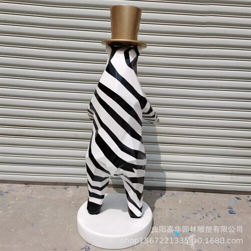 商业美陈 几何切面抽象熊玻璃钢雕塑 熊户外商场广场装饰 - 图2