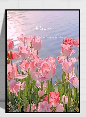 法式奶油风客厅卧室装饰画立体感花卉肌理油画电视柜桌面摆画挂画