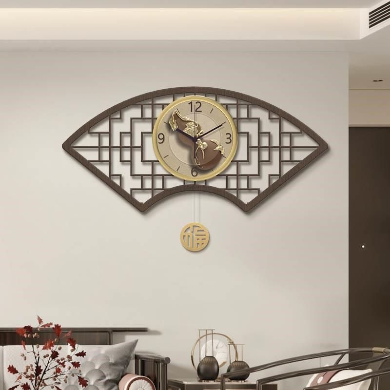新中式挂钟客厅家用装饰餐桌钟表挂墙葫芦时钟壁挂中国风复古挂表,淘宝优惠券,粉丝福利购,淘宝优惠卷