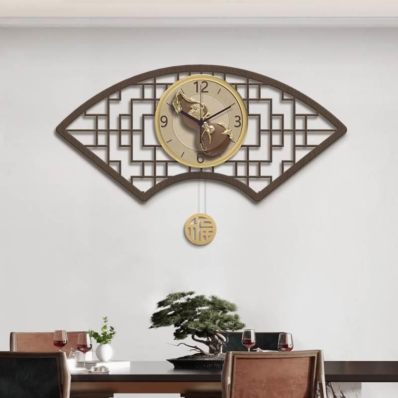 新中式挂钟客厅家用装饰餐桌钟表挂墙葫芦时钟壁挂中国风复古挂表,淘宝优惠券,粉丝福利购,淘宝优惠卷