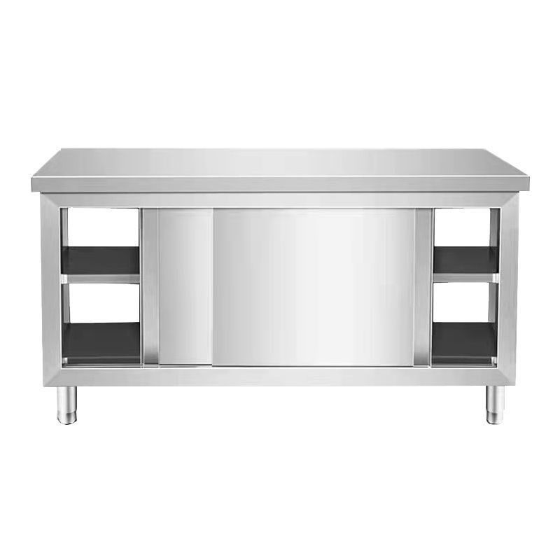 304特厚不锈钢工作台厨房专用推拉门操作台家用商用厨房橱柜,淘宝优惠券,粉丝福利购,淘宝优惠卷