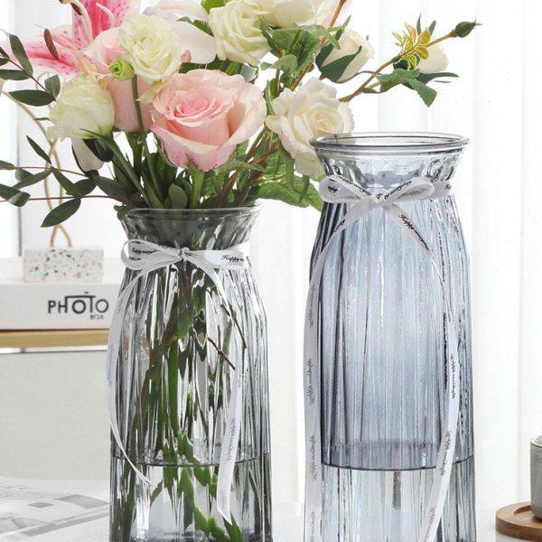 【二件套】大号玻璃花瓶透明欧式水养百合干花富贵竹花瓶插花摆件,淘宝优惠券,粉丝福利购,淘宝优惠卷