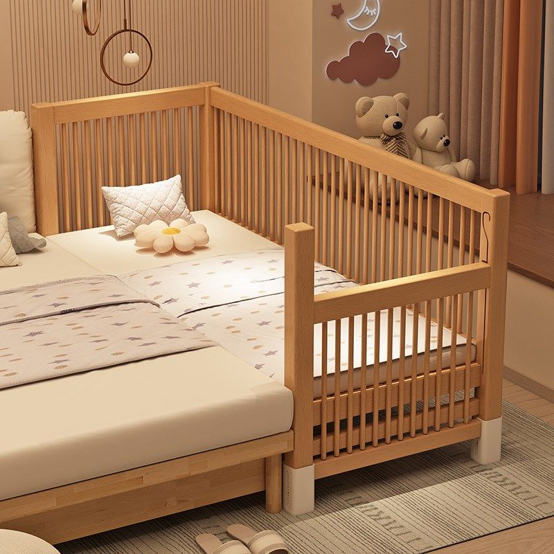 拼接床婴儿实木床定制护栏升降榉木儿童床床边加宽大人可睡加宽床,淘宝优惠券,粉丝福利购,淘宝优惠卷