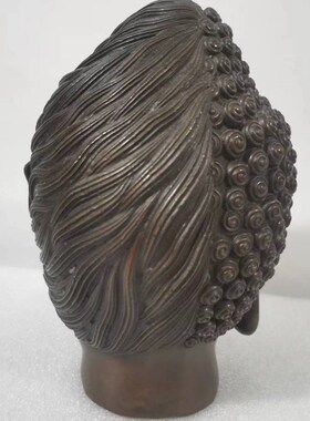 纯铜佛魔佛头摆件善恶一念一面魔一面佛家居装饰工艺品半佛半魔