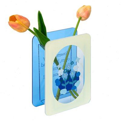 创意花花世界亚克力花瓶居家网红克莱因蓝客厅餐桌插花器水培摆件,淘宝优惠券,粉丝福利购,淘宝优惠卷