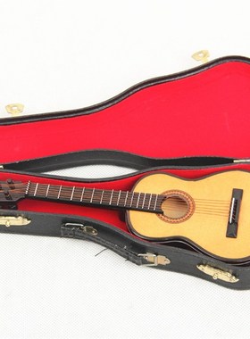 迷你古典吉他模型创意摆件乐器模型吉J他盒娃娃饰品道具生日礼物