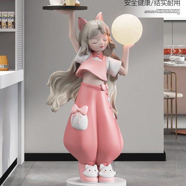 奶油风女孩客厅落地摆件家居饰品电视柜沙发旁托盘灯乔迁新年礼物,淘宝优惠券,粉丝福利购,淘宝优惠卷