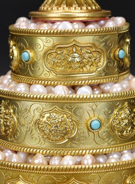 松吉仓 慧宝供佛37供修法曼扎盘B款黄铜大号曼茶盘配托盘摆件用品