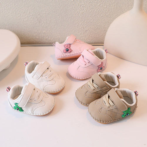 春秋婴儿软底学步男童幼儿单鞋6-15月女宝宝不掉鞋子春秋0一1岁半 - 图0