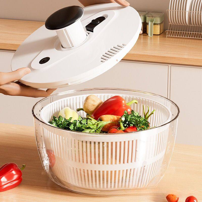 蔬菜家用沙拉沥水篮多功能洗菜盆按压甩干脱水机脱水器大容量旋转,淘宝优惠券,粉丝福利购,淘宝优惠卷