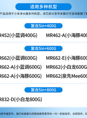 洁净世家适用小米净水器滤芯MR452(小蓝调400G)MR662/MR662小白龙