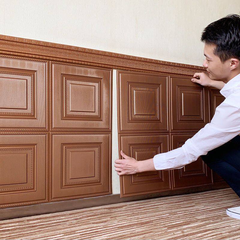 3D立体墙贴欧式墙裙护墙板自粘墙纸防水客厅墙围装饰饭店贴纸阳台,淘宝优惠券,粉丝福利购,淘宝优惠卷