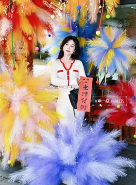 全套搭配仿真烟花树手工diy新年装饰材料店铺橱窗布置白日焰火