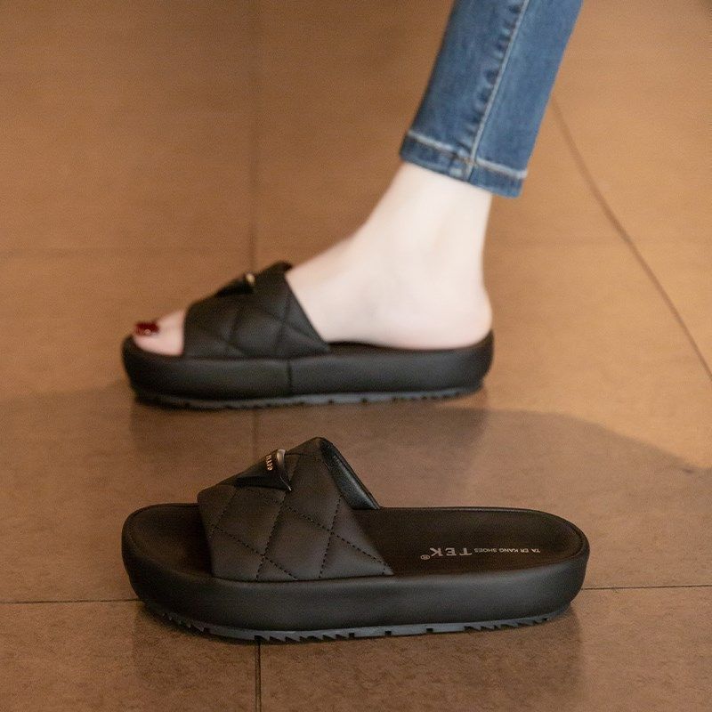 凉拖鞋女夏外穿2025新款厚底休闲沙滩凉鞋网红女士时尚孕妇一字拖,淘宝优惠券,粉丝福利购,淘宝优惠卷