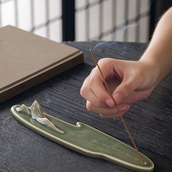 创意假山祥云青瓷线香插卧香炉香托香器香座香道家用室内桌面摆件,淘宝优惠券,粉丝福利购,淘宝优惠卷