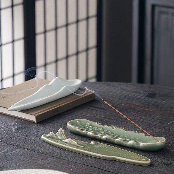 创意假山祥云青瓷线香插卧香炉香托香器香座香道家用室内桌面摆件,淘宝优惠券,粉丝福利购,淘宝优惠卷