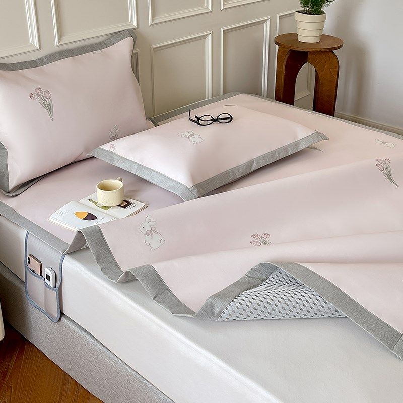 母婴级冰藤席夏季冰丝凉席三件套裸睡可水洗折叠席夏天空调软席子,淘宝优惠券,粉丝福利购,淘宝优惠卷