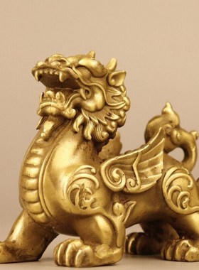 全铜貔貅摆件一对玄关客厅装饰品办公室皮休摆设送礼中式工艺品