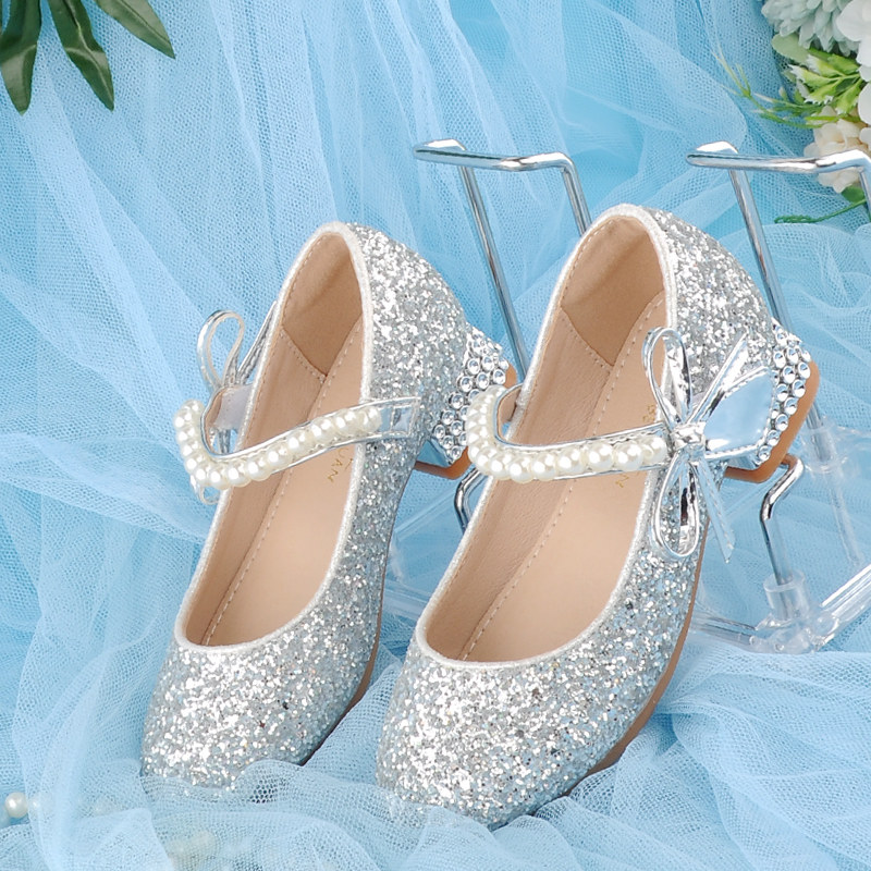 儿童高跟鞋白色女童高端公主鞋风配礼服小皮鞋秋款2023新款水晶鞋,淘宝优惠券,粉丝福利购,淘宝优惠卷