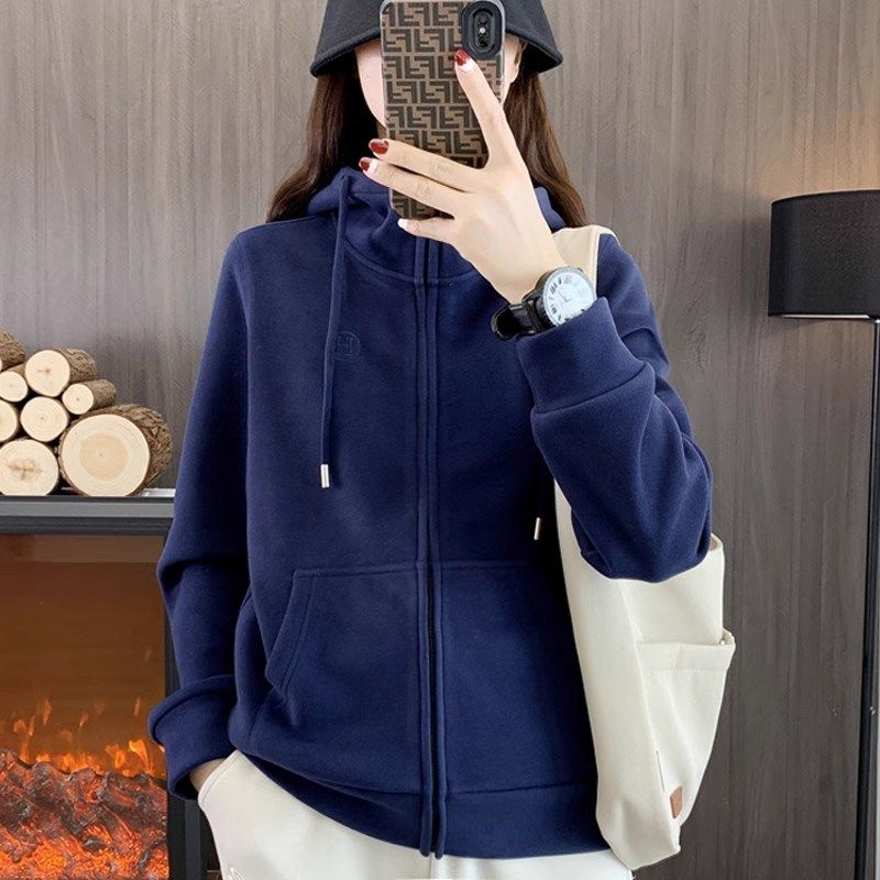 户外运动休闲连帽卫衣女外套秋冬保暖透气开衫时尚百搭加厚抓绒衣,淘宝优惠券,粉丝福利购,淘宝优惠卷