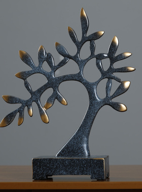 现代简约创意招财发财树装饰品玄关客厅电视柜酒柜摆件工艺品礼物