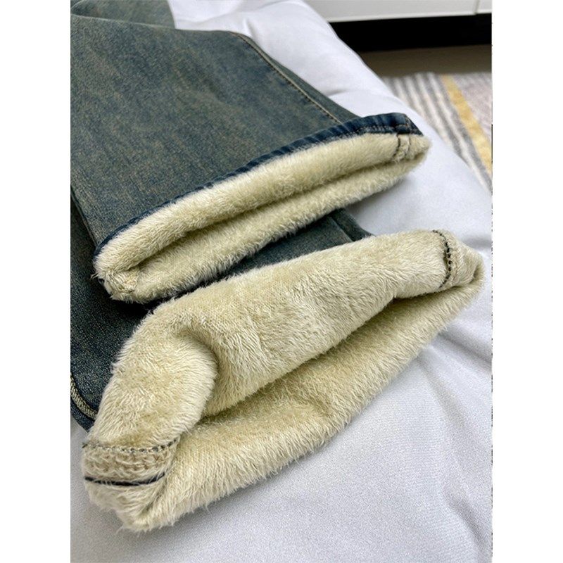 2-300斤胖mm大码加绒加厚微喇牛仔裤女秋冬新款高腰显瘦弹力裤子,淘宝优惠券,粉丝福利购,淘宝优惠卷