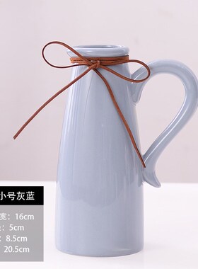 生产北欧灰蓝粉色釉冷淡风简约现代陶瓷花壶瓶花瓶花器