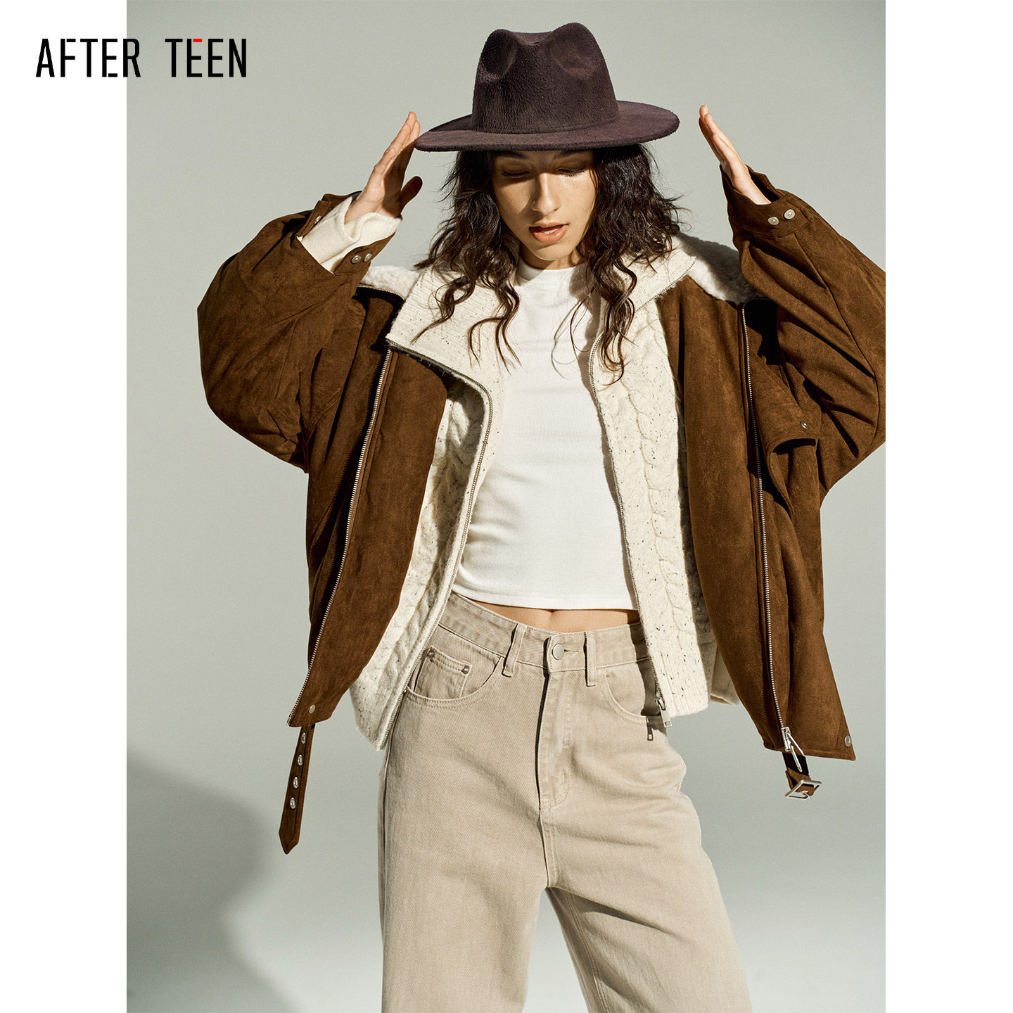 AFTER TEEN翻领麂皮绒羽绒服灯芯绒蕾丝半身裙女 弯刀裤,淘宝优惠券,粉丝福利购,淘宝优惠卷