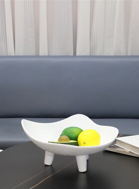 北欧轻奢复古果盘树脂托盘摆件客厅餐厅茶几玄关样板房家居装饰品