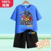 Titan Surveillance TV Clothes Children's Summer Electric Drill Speaker Boys Boys Short Sleeve T-Shirts Shorts Two-piece Suit