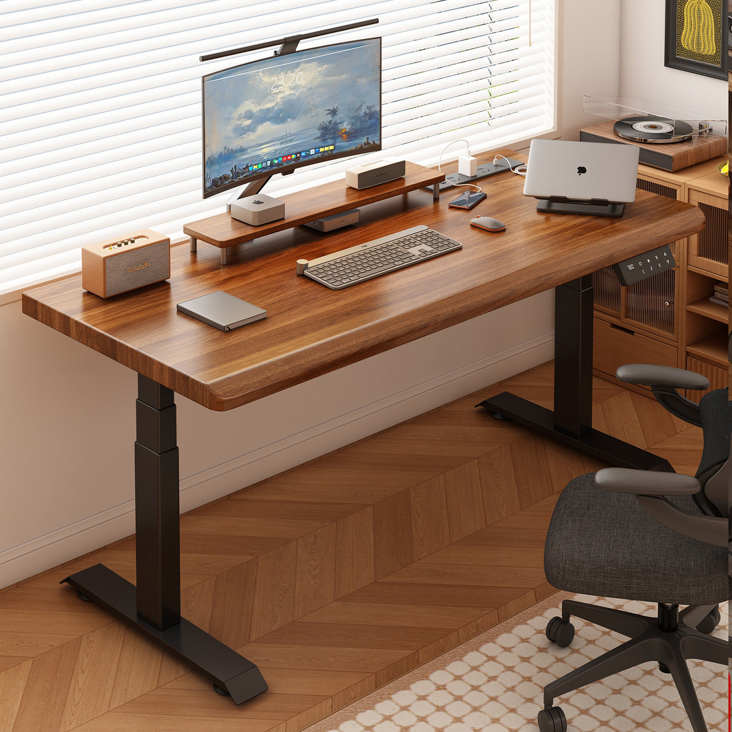 实木电动可升降智能电脑桌电竞桌卧室家用书桌学习办公桌子工作台,淘宝优惠券,粉丝福利购,淘宝优惠卷