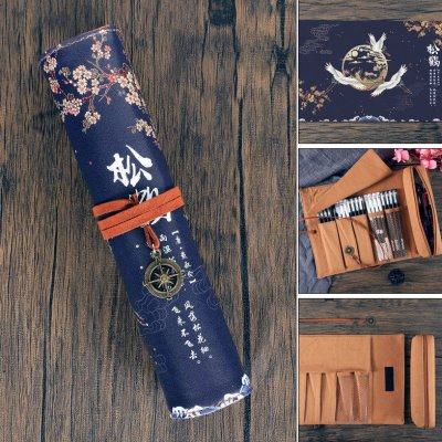 古风笔帘卷笔袋国潮大容量铅笔盒初中小学生文具盒男女中国风简约,淘宝优惠券,粉丝福利购,淘宝优惠卷