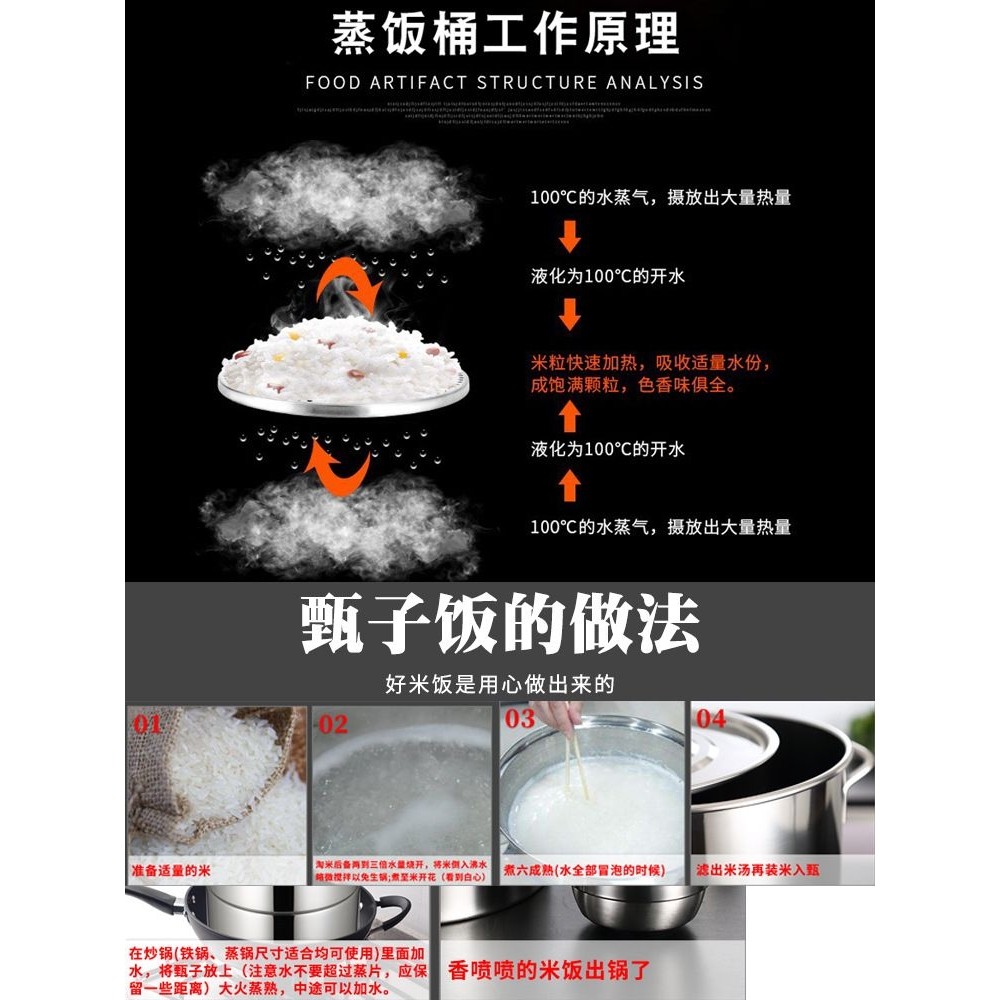 蒸饭不锈钢蒸笼加厚耐用木桶蒸米饭甑子家用商用餐馆酒店保z^,淘宝优惠券,粉丝福利购,淘宝优惠卷