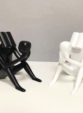 创意现代简约北欧看书小人家居样板房电视柜书房儿童房装饰品摆件