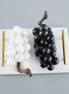 现代简约欧式白色大理石创意葡萄摆件样板房售楼处软装饰品摆设