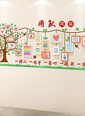3d立体亚克力团队风采照片墙办公室文化展示墙相框挂墙创意相片墙