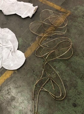 轻奢现代金属艺术雕塑壁饰 不锈钢壁挂 酒店会所别墅软装墙饰挂件