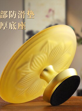 家用茶几水果盘装饰纯黄铜合金琉璃供果盘招财供奉财神爷供具摆件
