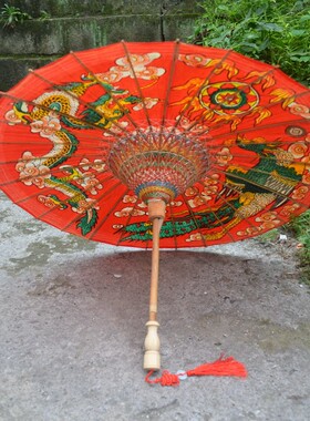 油纸伞防雨防晒女古风汉服舞蹈演出道具复古吊顶装饰实用石印精品