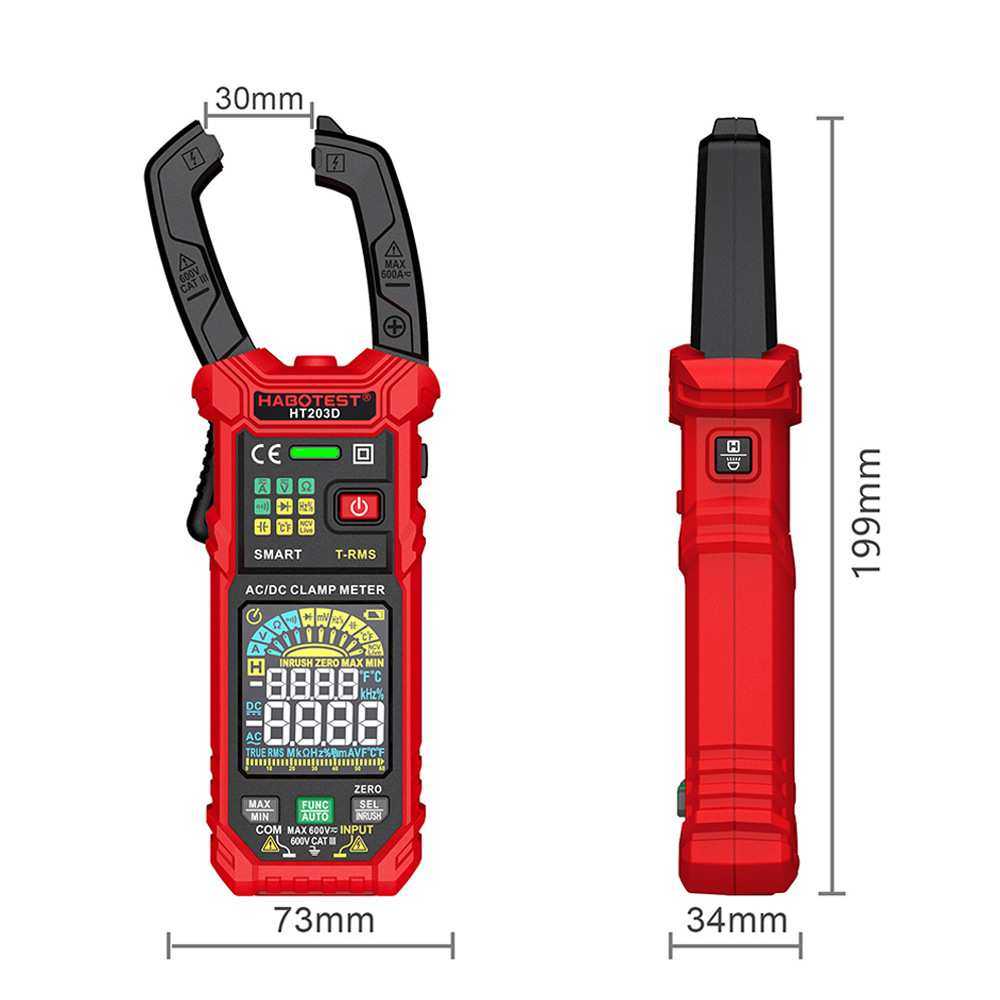 华博HT203D数字钳形表 智能交直流钳形万用表 高精度数显电流表,淘宝优惠券,粉丝福利购,淘宝优惠卷