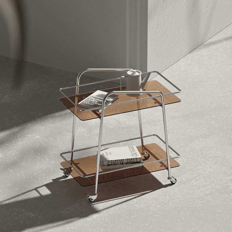 中古餐车边几简约移动角几玻璃酒水车不锈钢客厅极简置物架小推车,淘宝优惠券,粉丝福利购,淘宝优惠卷