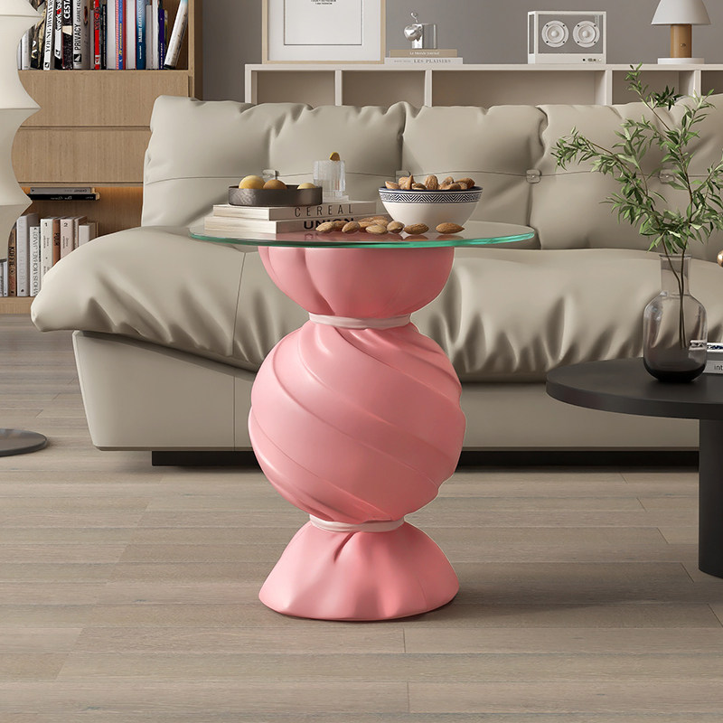 奶油风粉色客厅装饰落地茶几摆件电视柜沙发边几床头新家乔迁礼物,淘宝优惠券,粉丝福利购,淘宝优惠卷