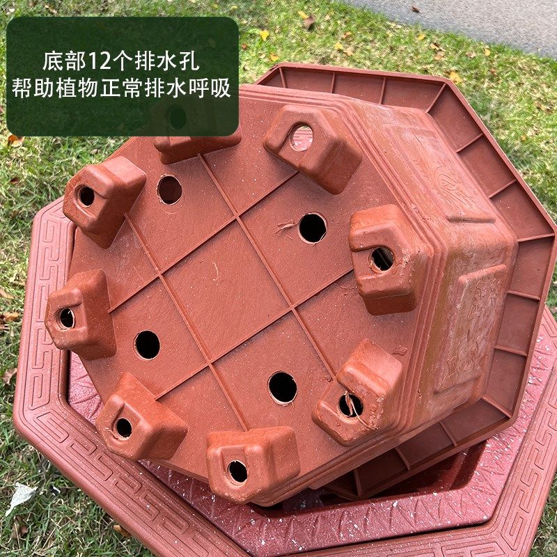 八角塑料花盆大号特大号加厚红色种树盆景三角梅龙缸盆.包邮无托,淘宝优惠券,粉丝福利购,淘宝优惠卷